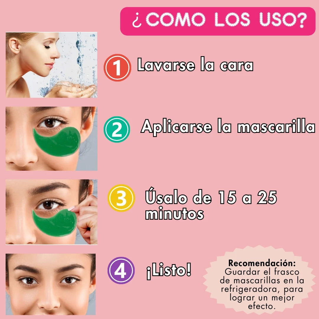 Mascarilla de colágeno para ojeras con ácido hialurónico