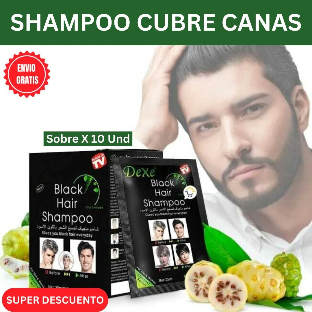 SHAMPOO CUBRE CANAS - TECNOLOGIA AVANZADA PARA CUBRIR TUS CANAS - CAJA X 10 SOBRES